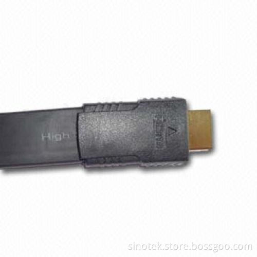 HDMI Flat Cable with 24K Gold-plated Connector, Supports Up to 1,080P Resolutions